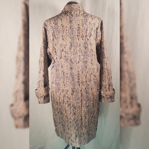 Debra DeRoo Silk Mother of Pearl Button Long Duster Trench Coat S - Picture 4 of 8